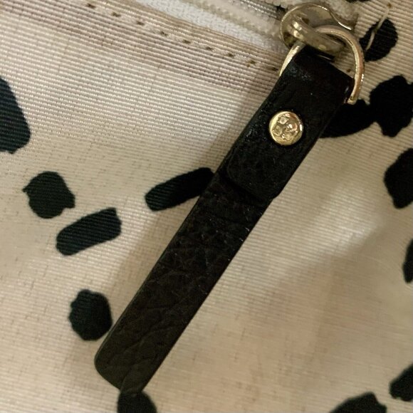 VTG Kate Spade Turn Lock Pebbled Black Satchel Leather Shoulder Bag Purse FLAW - Picture 10 of 12